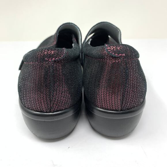 Alegria Lauryn Women's Sz 38 US 8-8.5 Slip-On Shoes Cross Strap Low Heel Maroon - Picture 4 of 7